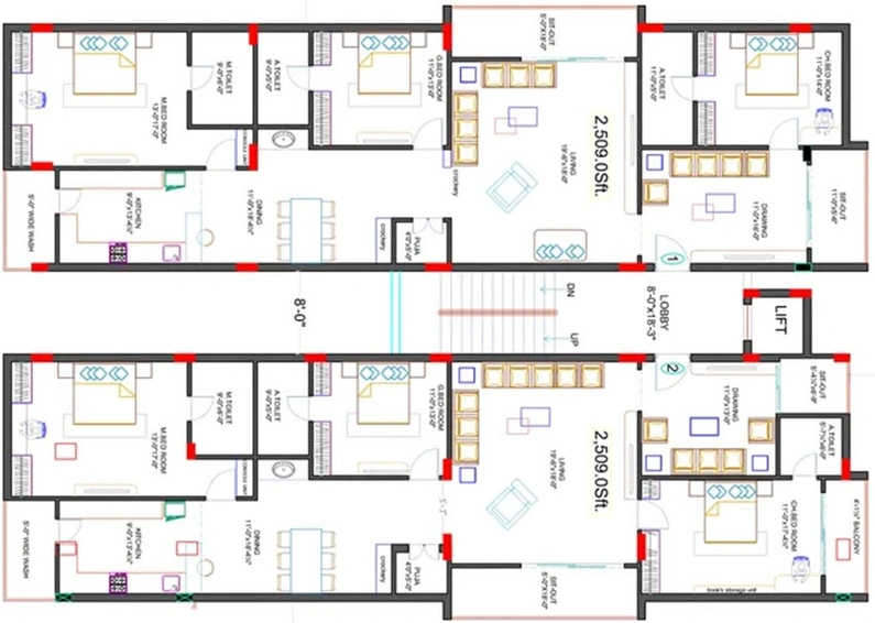 Floor Plan of Aryamitra Huma Enclave in Alkapur, Hyderabad - Image 174271