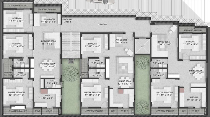 Floor Plan of Ayati Lake View in Chengicherla, Hyderabad - Image 174322