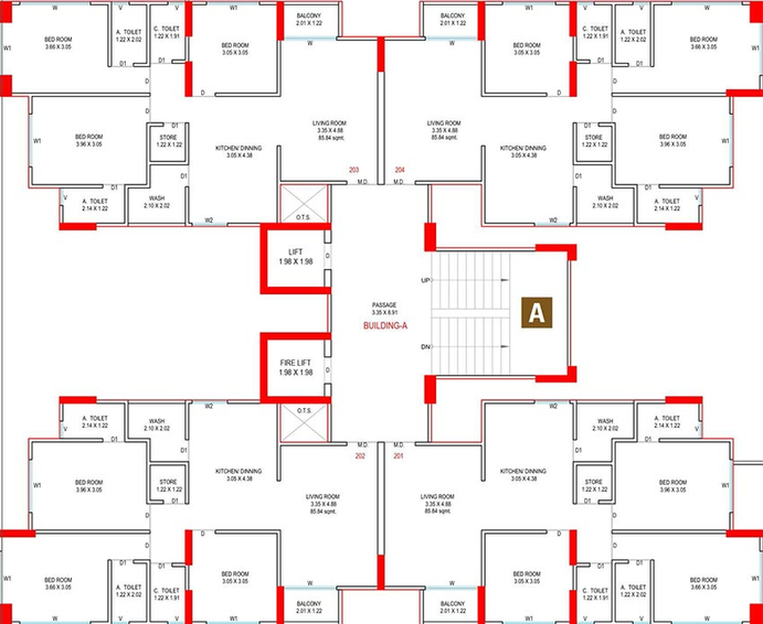 Floor Plan of Devshree Benedite in Vanakala, Surat - Image 174329