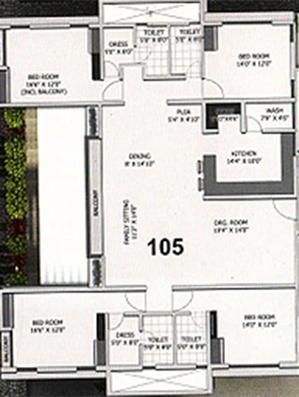 4 BHK Flat in SU Crimson Palace in Althan, Surat - Image 817969