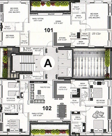 Floor Plan of SU Crimson Palace in Althan, Surat - Image 174337