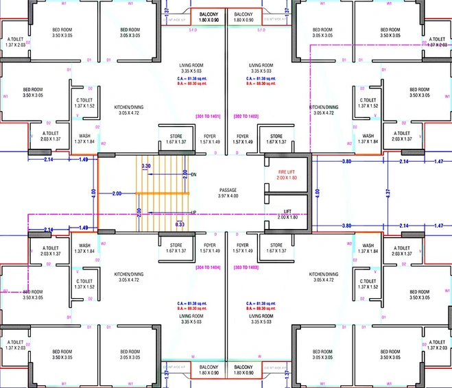 Floor Plan of Prayosha Dhara Heaven in Katargam, Surat - Image 174353