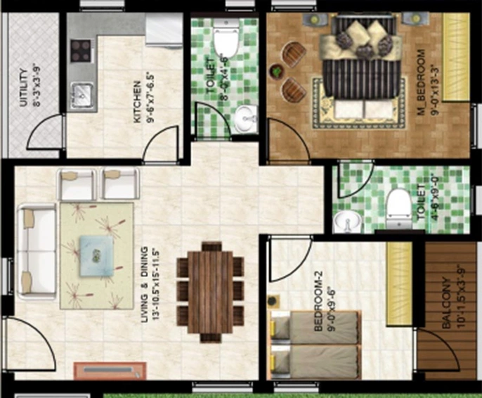 2 BHK Flat in Canny Fairyland in Pragathi Nagar, Hyderabad - Image 817971