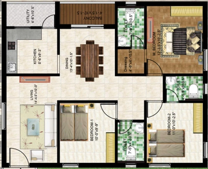 3 BHK Flat in Canny Fairyland in Pragathi Nagar, Hyderabad - Image 817973