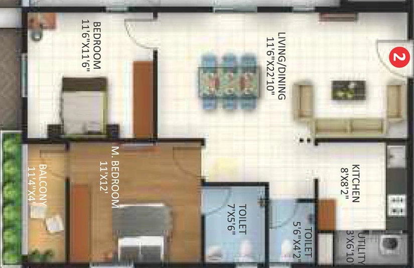 2 BHK Flat in Canny MNR Elite in Kapra, Hyderabad - Image 818001