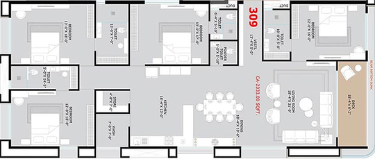 4 BHK Flat in Roongta Estella in Piplod, Surat - Image 818004