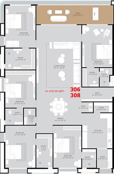 5 BHK Flat in Roongta Estella in Piplod, Surat - Image 818005