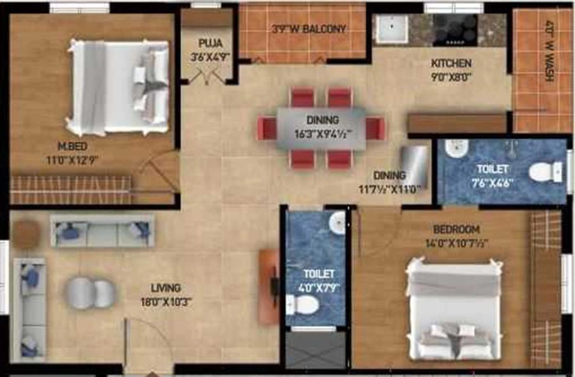 2 BHK Flat in Gothic Pavilion in Pragathi Nagar, Hyderabad - Image 818027