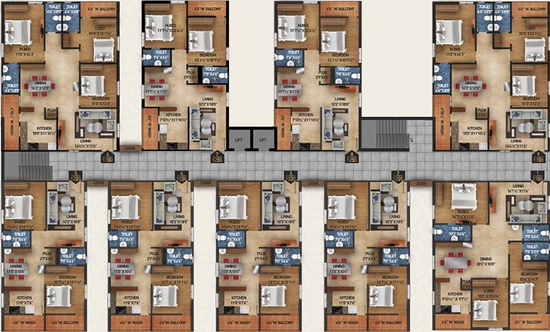 Floor Plan of Gothic Pride in Pragathi Nagar, Hyderabad - Image 174578