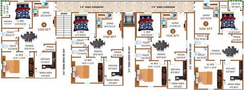 Floor Plan of Sri Sloka Aavaas in Nizampet, Hyderabad - Image 174601