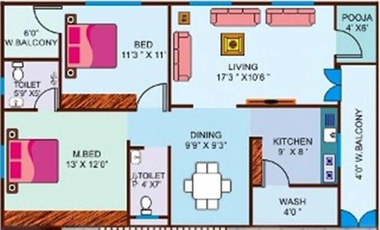 2 BHK Flat in Sowparnika Pleasure in Kukatpally, Hyderabad - Image 818043