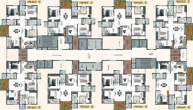 Floor Plan of Ananda The Legacey in Manikonda, Hyderabad - Image 174636