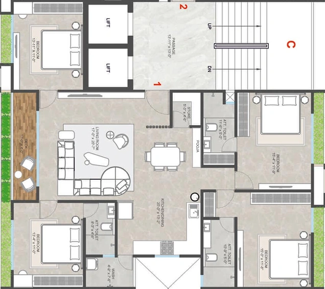 4 BHK Flat in Vissta Grand Calistaa in Vesu, Surat - Image 818059