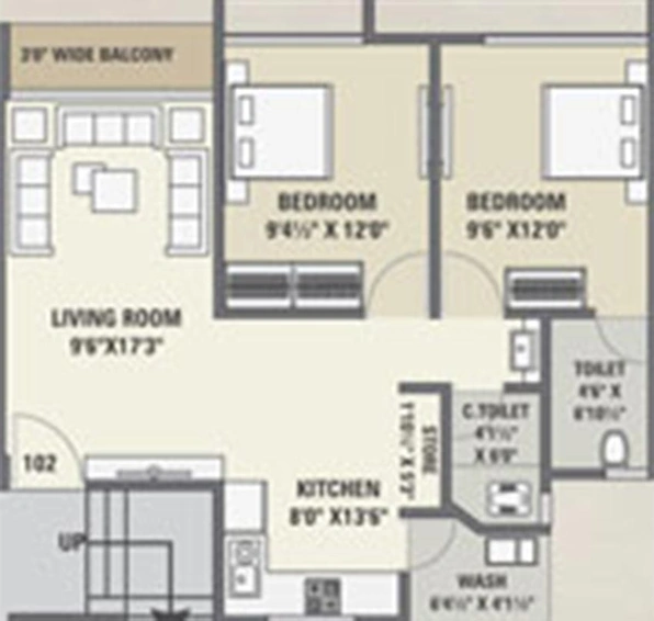 2 BHK Flat in Green Aristo Residency in Dahin Nagar, Surat - Image 818060