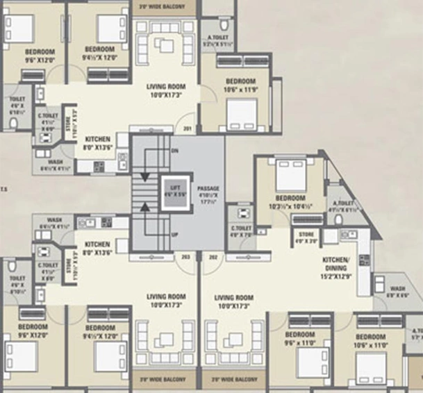 Floor Plan of Green Aristo Residency in Dahin Nagar, Surat - Image 174663