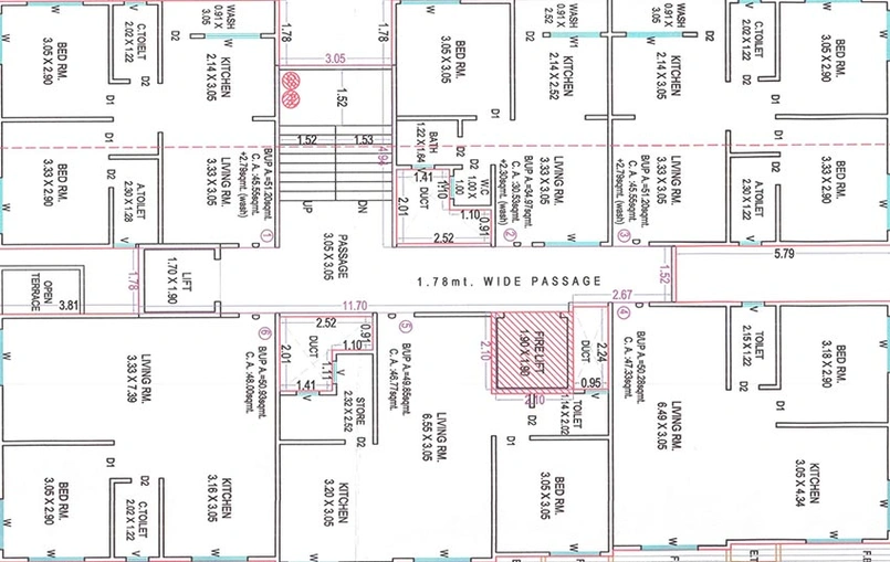 Floor Plan of Sai Happynest Residency in Choryasi, Surat - Image 174679