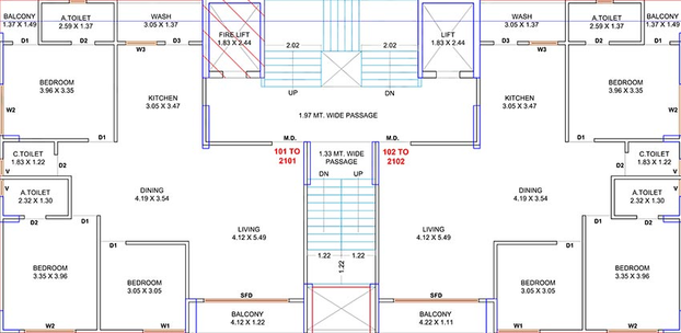 Floor Plan of HK Hare Krishna Heights in Vishal Nagar, Surat - Image 174687