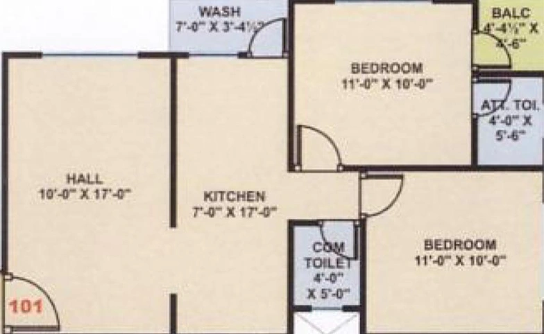 2 BHK Flat in Anupam City in Dundi, Surat - Image 818080
