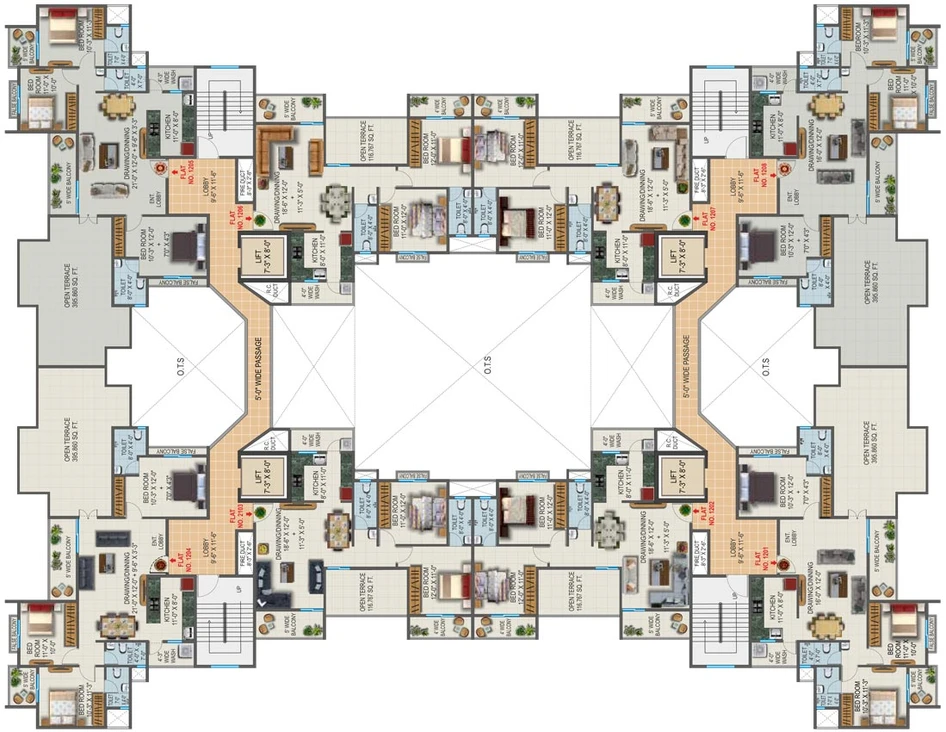 Floor Plan of Maharshee Nakshatra Apartment in Manish Nagar, Nagpur - Image 114522