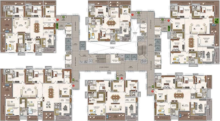 Floor Plan of Jain Pramukh Samriddhi Towers in Shamshabad, Hyderabad - Image 174765