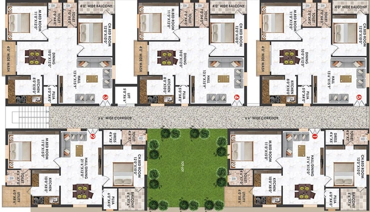 Floor Plan of Viloka Isha Homes in Ameenpur, Hyderabad - Image 174917