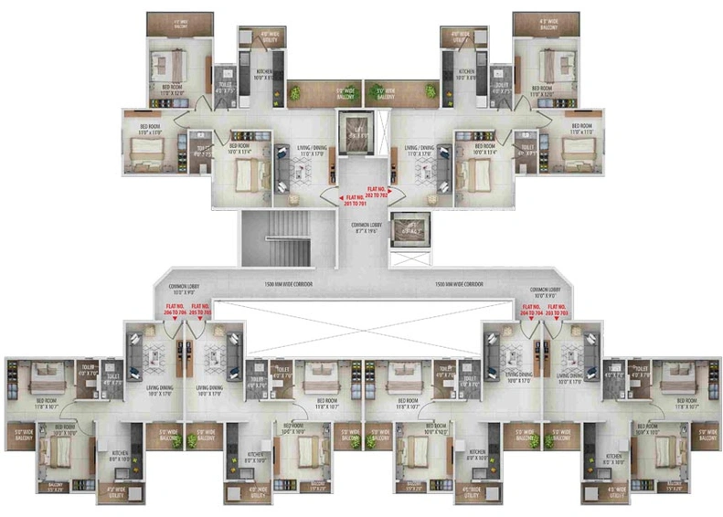 Floor Plan of Aakar Park in Besa, Nagpur - Image 114543