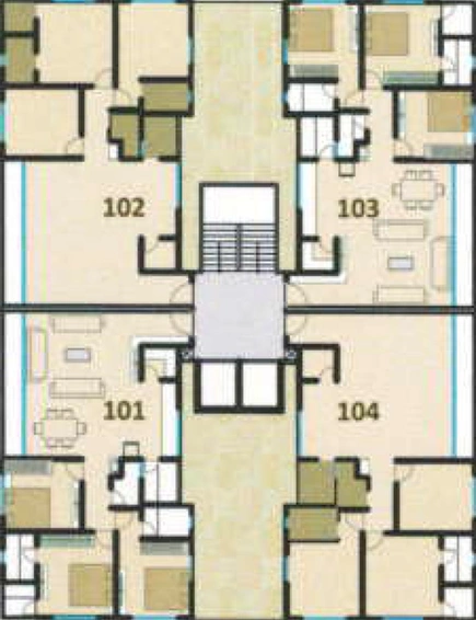 Floor Plan of Flying Bhoomipujya Residency in Pal Gam, Surat - Image 174993