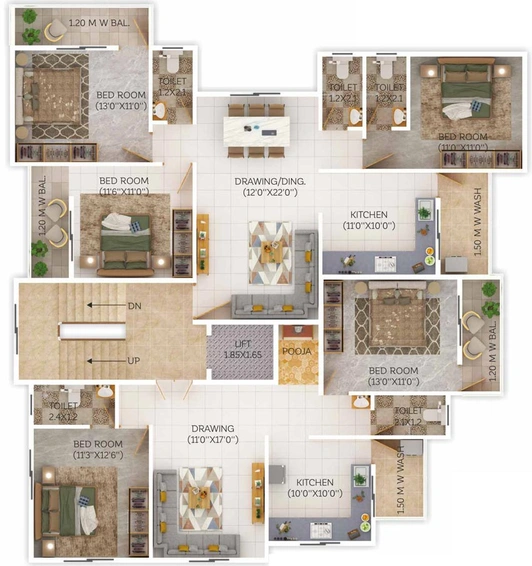 Floor Plan of Agastya Vishal Enrich in Sonegaon, Nagpur - Image 114853