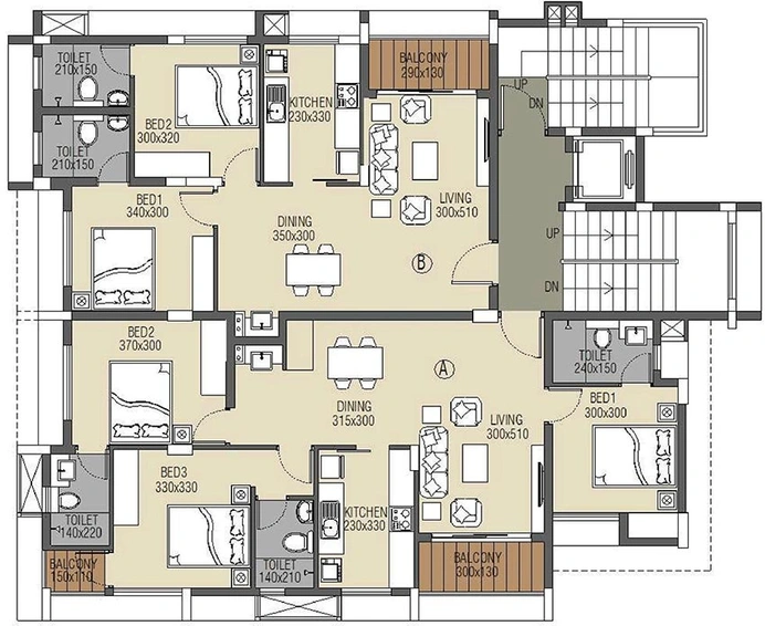 Floor Plan of A&T Symphony in Thiruvankulam, Kochi - Image 175103