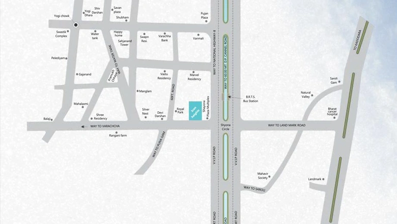 Location of Dharm Icon Heights in Punagam, Surat - Image 175160