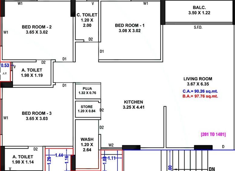 3 BHK Flat in Shivam Kailash Avenue in Kosad, Surat - Image 818238