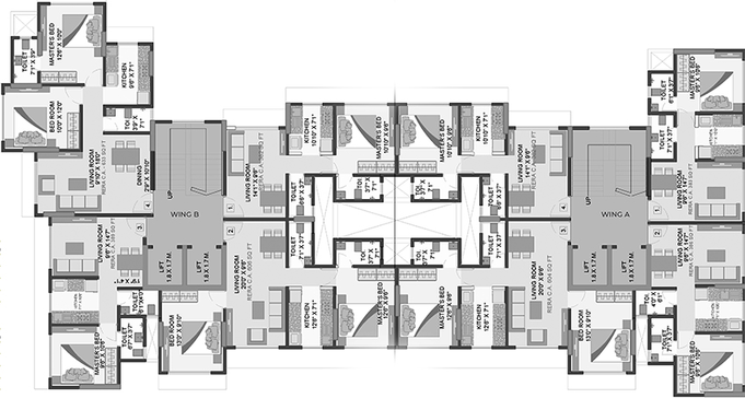 Floor Plan of H Rishabraj Pride in Dahisar West, Mumbai - Image 175209