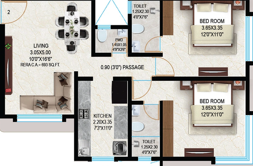 2 BHK Flat in Sosar The Solaris in Khar West, Mumbai - Image 818263