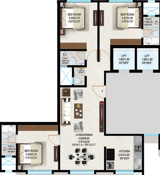 3 BHK Flat in Sosar The Solaris in Khar West, Mumbai - Image 818264