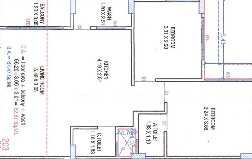 2 BHK Flat in Siddhnath Krupa Kunj Residency in Variav, Surat - Image 818283