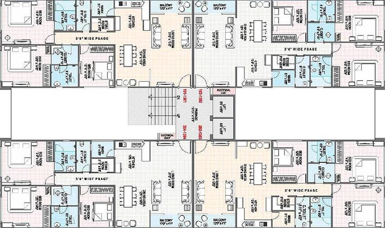 Floor Plan of Akshat Kusum Heights in Bhatha, Surat - Image 175322