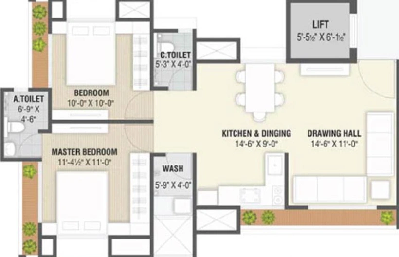 2 BHK Flat in Madhav Elegance in Jahangirpura, Surat - Image 818312