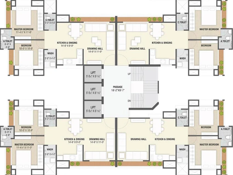 Floor Plan of Madhav Elegance in Jahangirpura, Surat - Image 175421