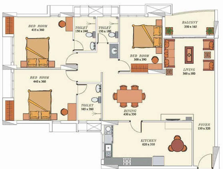 3 BHK Flat in Olive Anna in Kakkanad, Kochi - Image 818353