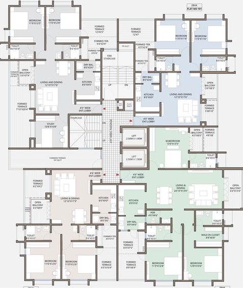 Floor Plan of Mittal Sun Orchid in Kothrud, Pune - Image 114789
