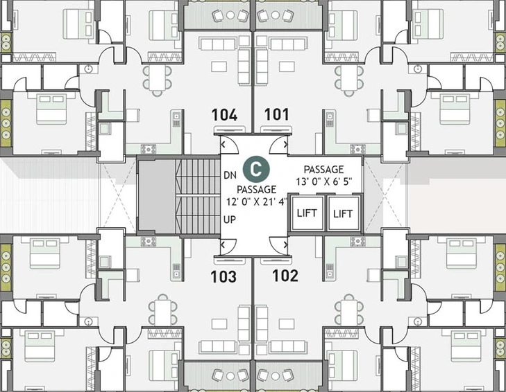 Floor Plan of Pioneer GM Heaven in Althan, Surat - Image 175728