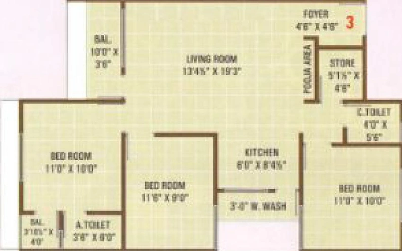 3 BHK Flat in Pramukh Avenue in Variav, Surat - Image 818398