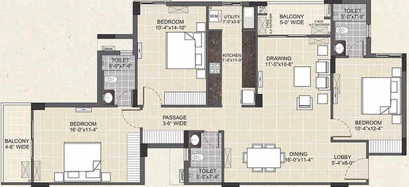 3 BHK Flat in Ashiana Elegance in Patia, Bhubaneswar - Image 818454