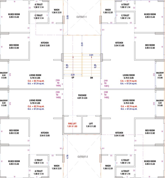 Floor Plan of Navkar Gardenia in Khadsad, Surat - Image 175990