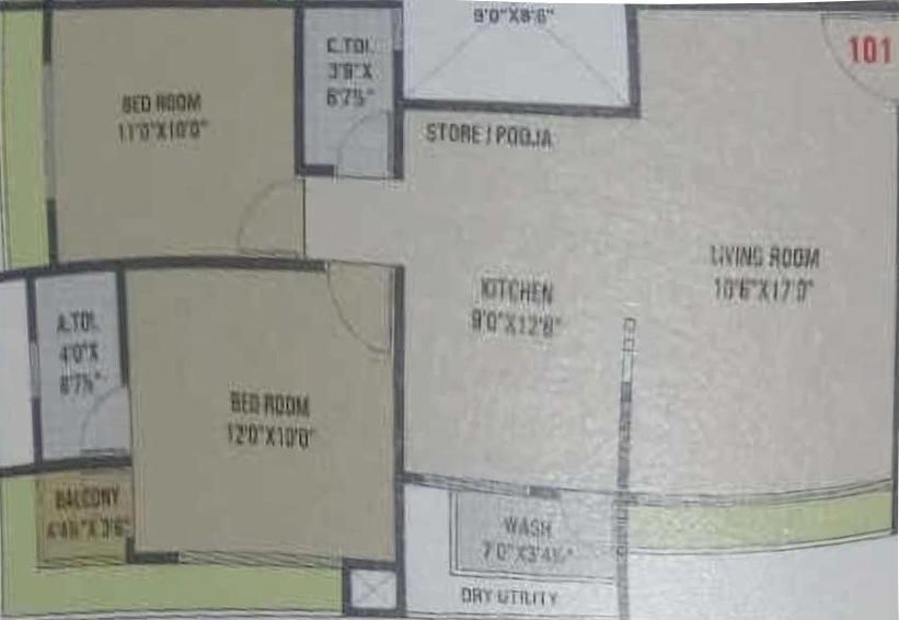 2 BHK Flat in Varni Nilkanth Avenue in Mota Varachha, Surat - Image 818466