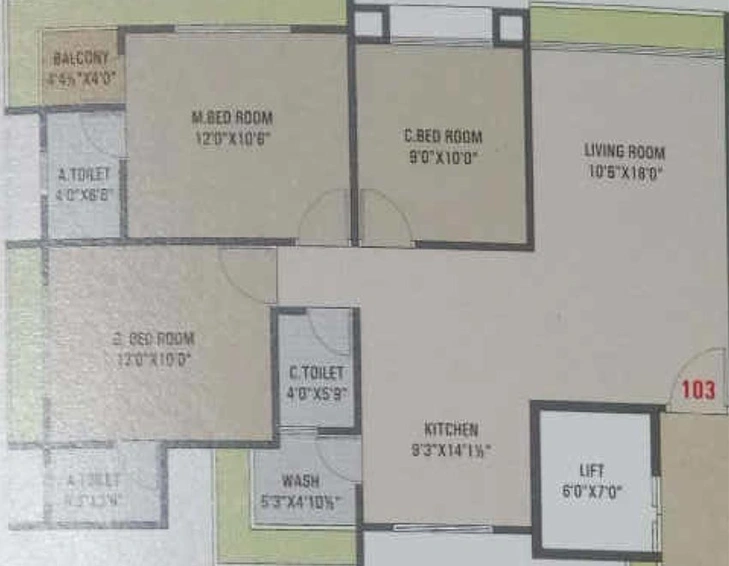 3 BHK Flat in Varni Nilkanth Avenue in Mota Varachha, Surat - Image 818467