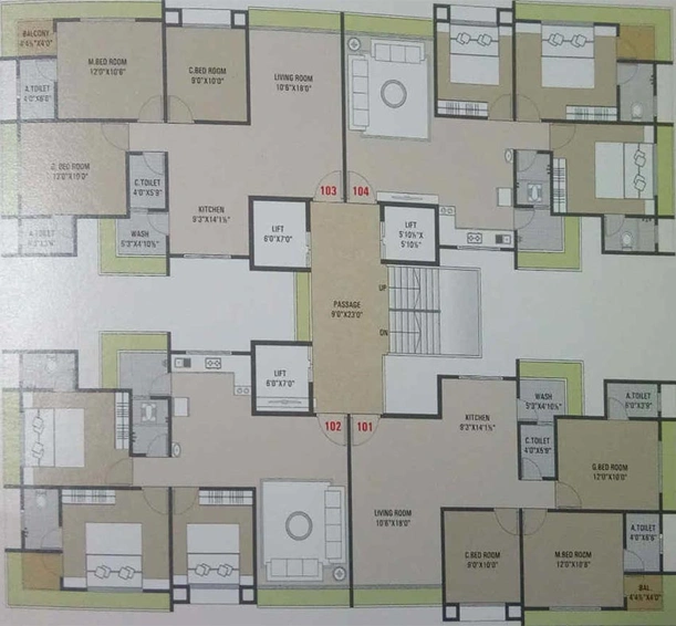 Floor Plan of Varni Nilkanth Avenue in Mota Varachha, Surat - Image 176033