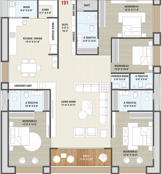 4 BHK Flat in Shreem Nityanta in Vesu, Surat - Image 818479