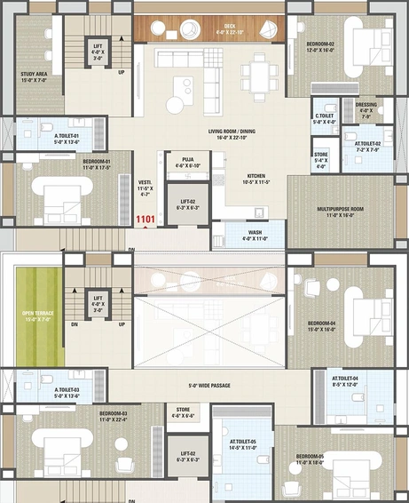 5 BHK Duplex in Shreem Nityanta in Vesu, Surat - Image 818481