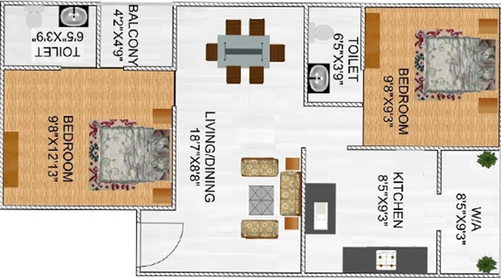 2 BHK Flat in Alba Crest Apartment in Vazhakkala, Kochi - Image 818488